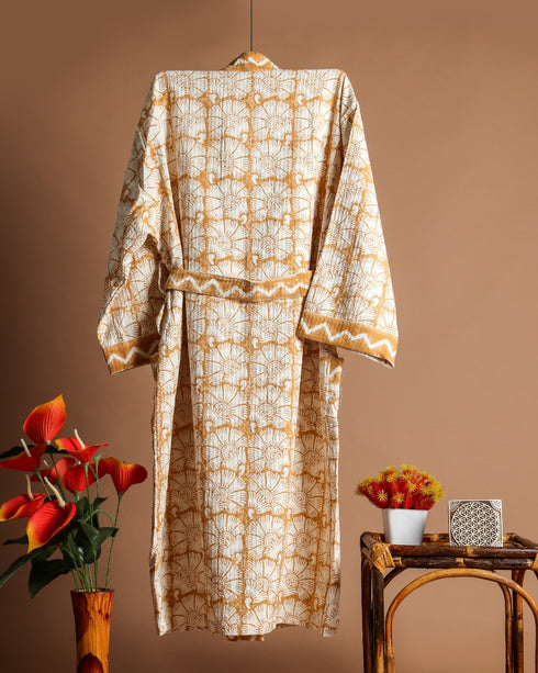 Exclusive Hand Block Print Cotton Bathrobe (BROB04)